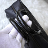 シャネル 6番台 ロゴ マトラッセ キャビアスキン ボーリングバッグ ミニボストンバッグ ブラック - NEWSED