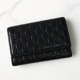 グッチ マイクログッチシマ キーケース 6連 レザー ブラック - NEWSED