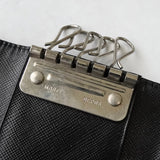 プラダ ポコノ ナイロン 三角プレート トライアングルロゴ サフィアーノ レザー 6連 キーケース ブラック - NEWSED