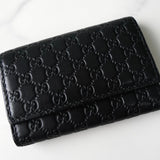 グッチ マイクログッチシマ キーケース 6連 レザー ブラック - NEWSED