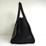 プラダ レザー ビジュー スタッズ 2way ハンドバッグ ショルダーバッグ ブラック