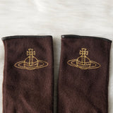 ヴィヴィアン ウエストウッド オーブ レザー口 グローブ 手袋 ブラウン レディース