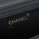 シャネル ココマーク マトラッセ サテン チェーン ショルダーバッグ ブラック