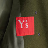 ワイズ レッド レーベル ダブルブレスト ウールコート カーキ