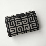 ジバンシィ ヴィンテージ Gロゴ キャンバス / レザー 二つ折り財布 グレー / ブラック 箱付き