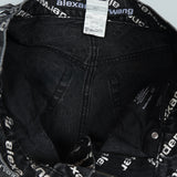 アレキサンダー ワン ロゴ 総柄 デニム ブラック レディース