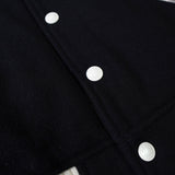 ヒステリックグラマー ガール ワッペン レザー切り替え ウール スタジャン ブラック