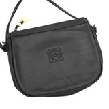 ロエベ アナグラム レザー ショルダーバッグ ブラック