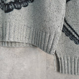 アクネ ストゥディオズ ハートプリント チャンキーニット セーター グレー タグ付き未使用品