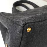 プラダ カナパ デニム 2way ハンドバッグ ショルダーバッグ グレー