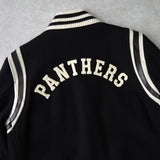 ヒステリックグラマー ガール ワッペン レザー切り替え ウール スタジャン ブラック