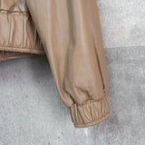 バーバリー ブルーレーベル バッグロゴ ライダースジャケット レザーブルゾン ベージュ