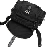 プラダ トライアングルロゴ テスート / レザー ショルダーバッグ ブラック