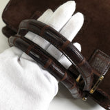 ロエベ アマソナ28 スエード / クロコ ハンドバッグ ブラウン