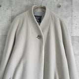 バーバリー ヴィンテージ ウール ノーカラーコート ライトグレー レディース