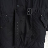 ポロ バイ ラルフローレン レザー切り替え フーデッド 中綿ジャケット コート ブラック