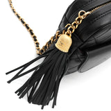 シャネル マトラッセ カーフスキン フリンジチェーン ショルダーバッグ ブラック 箱付き