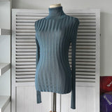 Acne Studios Women's Blue Ribbed Turtleneck