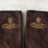 ヴィヴィアン ウエストウッド オーブ レザー口 グローブ 手袋 ブラウン レディース