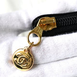 シャネル 7桁3番台 ココマーク マトラッセ キャビアスキン ラウンドファスナー 長財布 ブラック - NEWSED