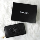 シャネル 7桁3番台 ココマーク マトラッセ キャビアスキン ラウンドファスナー 長財布 ブラック - NEWSED