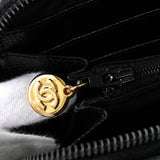 シャネル 7桁3番台 ココマーク マトラッセ キャビアスキン ラウンドファスナー 長財布 ブラック - NEWSED