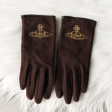 ヴィヴィアン ウエストウッド オーブ レザー口 グローブ 手袋 ブラウン レディース