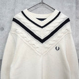 フレッド ペリー ロゴ チルデンニット アイボリー