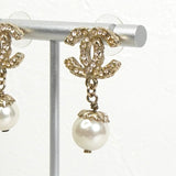 シャネル ココマーク ラインストーン スイングパール ピアス GP レディース