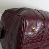 セリーヌ マカダム レザー 型押し ミニ ボストンバッグ ボルドー