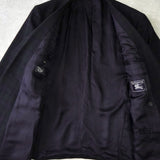 バーバリー ヴィンテージ ノバチェック ホースロゴ 金ボタン ダブル テーラードジャケット ネイビー メンズ