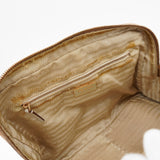 プラダ ロゴ パンチングレザー ハンドバッグ ベージュ