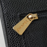 シャネル 7桁8番台 ココマーク キャビアスキン 三つ折り財布 ブラック ギャランティーカード付き - NEWSED