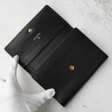 シャネル 7桁8番台 ココマーク キャビアスキン 三つ折り財布 ブラック ギャランティーカード付き - NEWSED