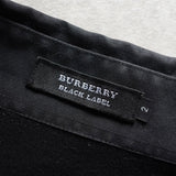 バーバリー ブラックレーベル ホースロゴ 切り替え 長袖ポロシャツ ブラック