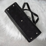 サルバトーレフェラガモ ガンチーニ ベロア調 キャンバス / レザー ハンドバッグ 肩掛け ブラック