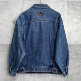 バレンティノ ジーンズ ヴィンテージ Vロゴ ボタン 刺繍 デニムジャケット ブルー