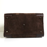 ロエベ アマソナ28 スエード / クロコ ハンドバッグ ブラウン