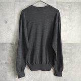 イヴ サンローラン ヴィンテージ Vネック YSLロゴ ニット グレー