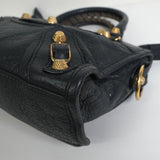 バレンシアガ ジャイアンドミニシティ レザー 2way ハンドバッグ ショルダーバッグ ブラック / グレー