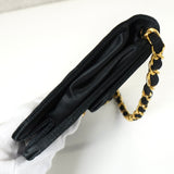 シャネル ココマーク マトラッセ サテン チェーン ショルダーバッグ ブラック