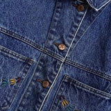 バレンティノ ジーンズ ヴィンテージ Vロゴ ボタン 刺繍 デニムジャケット ブルー