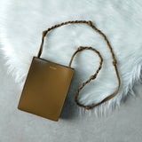 ジルサンダー タングル スモール レザー ショルダーバッグ ブラウン