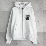 ステューシー ジップアップ パーカー 8ボール プリント グレー - NEWSED