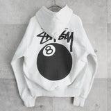 ステューシー ジップアップ パーカー 8ボール プリント グレー - NEWSED