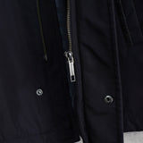 ジバンシィ パンチング フェイクレザー切り替え メンズ ナイロンジャケット ダークネイビー