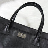 シャネル 8桁1番台 2.55 エグゼクティブ キャビアスキン トートバッグ ブラック - NEWSED