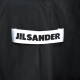 ジルサンダー レザー切り替え 変形 前立て ウールコート レディース ブラック / ホワイト