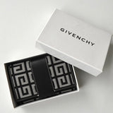 ジバンシィ ヴィンテージ Gロゴ キャンバス / レザー 二つ折り財布 グレー / ブラック 箱付き