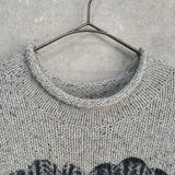 アクネ ストゥディオズ ハートプリント チャンキーニット セーター グレー タグ付き未使用品